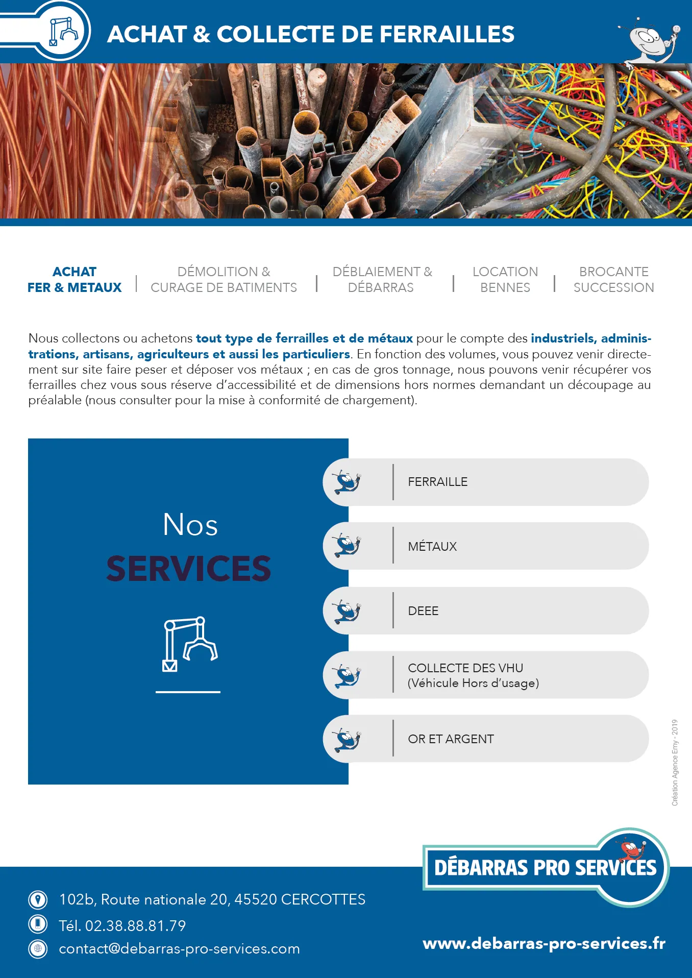 Plaquette Débarras Pro Services — fiches activités
