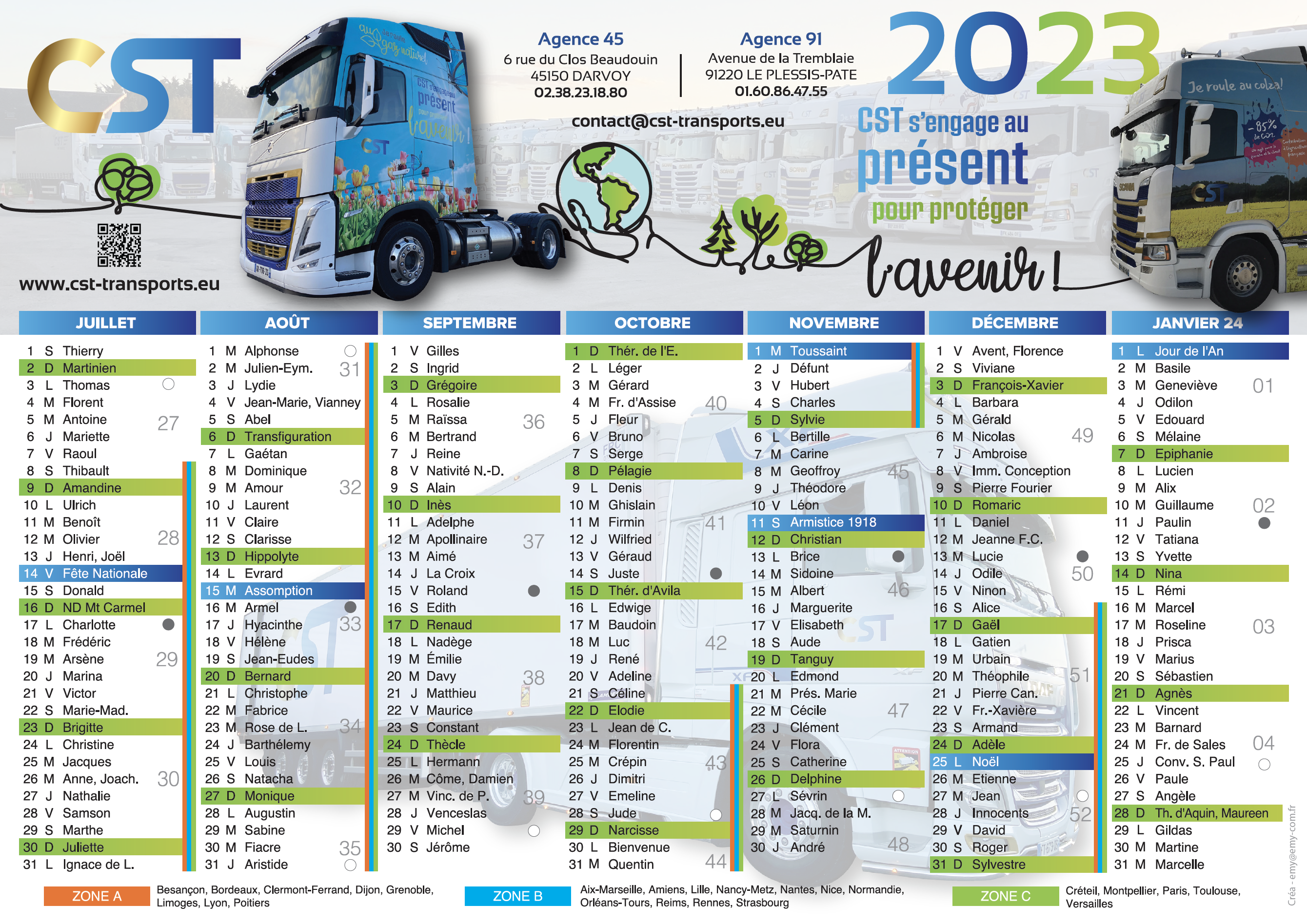 Calendrier cst 2023